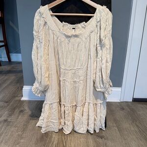Free People Cream Peasant Top